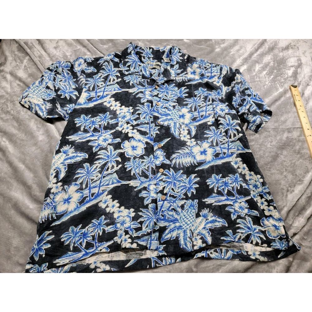 Batik Bay Mens Hawaiian Camp Shirt Floral All Over Print Washable Silk Blend 2XL
